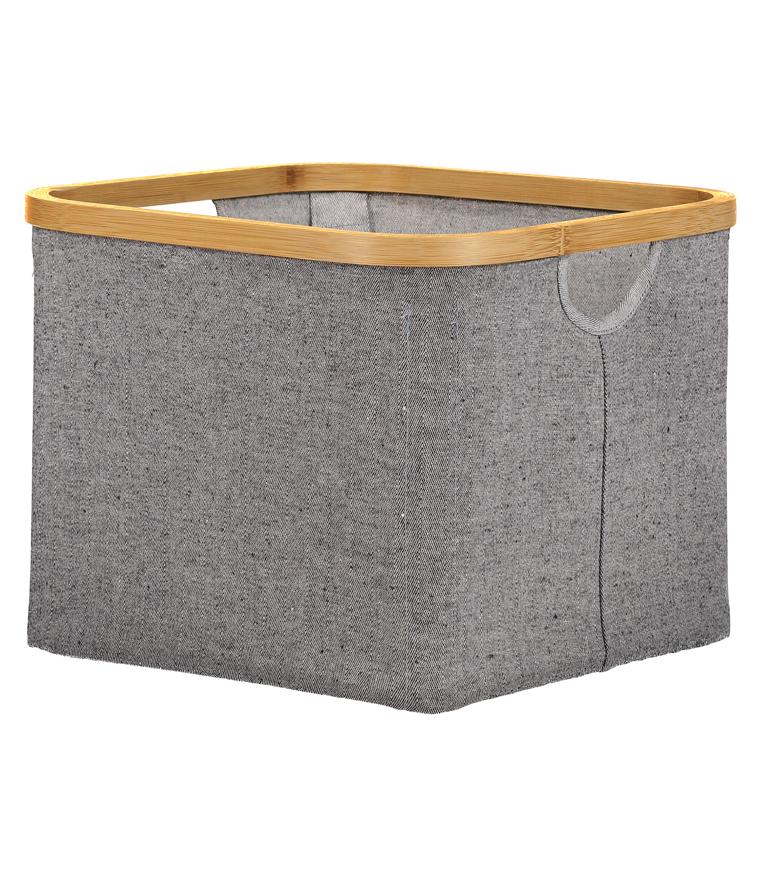 organizador de madera y tela